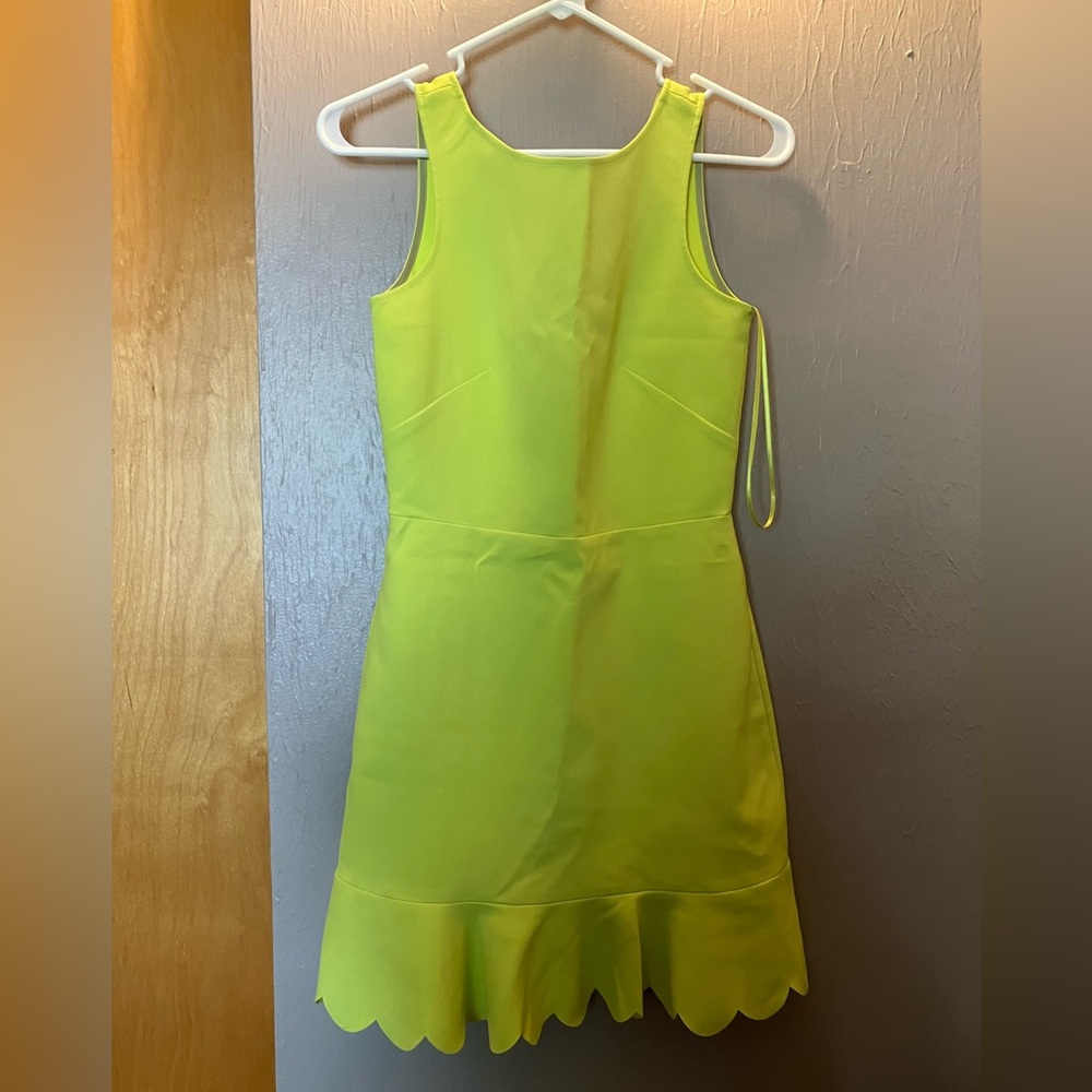 J. Crew lime scalloped dress size 00